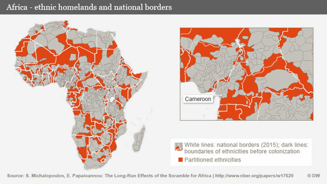 Map of Africa's ethnic and political boundaries