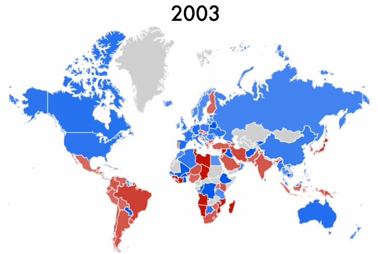 Amazon vs eBay en todo el mundo 2003-2021