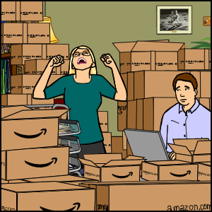 The Joy of Tech comic... Too many Amazon boxes!