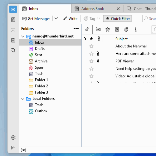 Thunderbird email client from Mozilla.