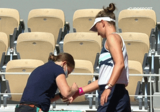 Krejcikova had the physio out before the toss