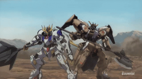 Image result for iron blooded orphans gif gif mobile suit