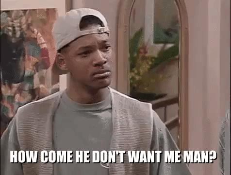 Actor Will Smith crying on The Fresh Prince of Bel-Air and saying "how come he don't want me man?"
