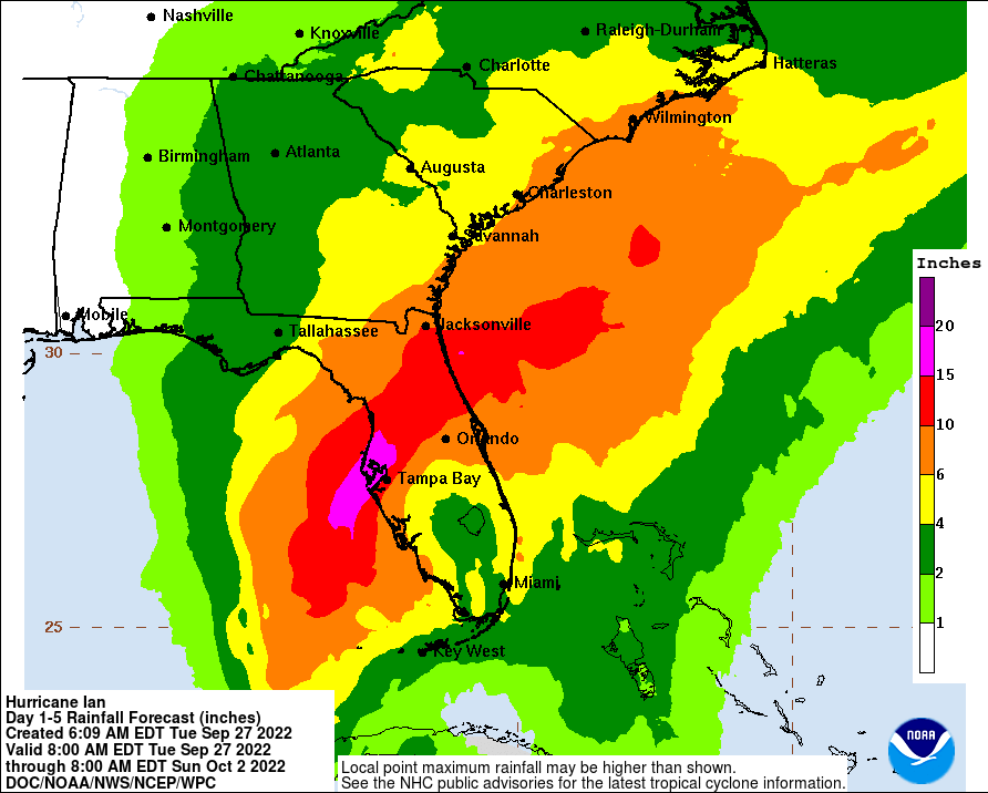 [Image of WPC QPF U.S. rainfall potential]