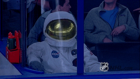 ice hockey astronaut costume GIF by NHL