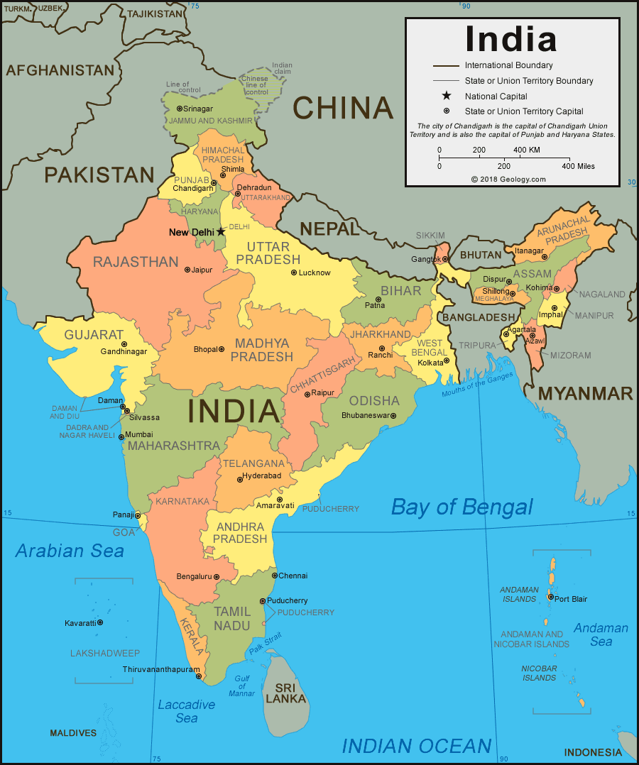 India Map and Satellite Image