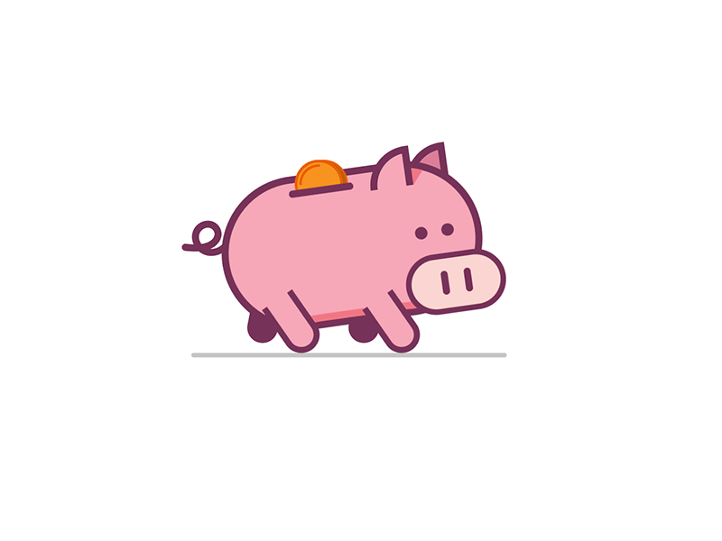 Piggy Bank Run | Piggy bank, Motion design animation, Pig illustration