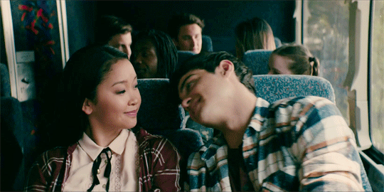 Lana Condor and Noah Centineo snuggle on a bus in "To All the Boys I've Loved Before" Lana Condor and Noah Centineo snuggle on a bus in "To All the Boys I've Loved Before"