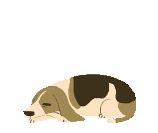 Tired Dog Sticker by Olivia Huynh