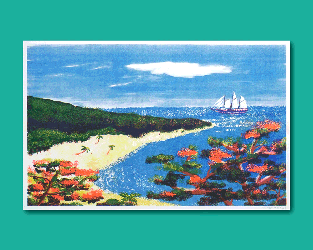 Christiane Haas painted this picture on MS Paint and Sina thinks it is brilliant. This is the riso version of it!
Visit the Riso Club Shop if you want to give this to your 90s BF.