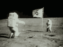 gif of astronaut jumping on the moon