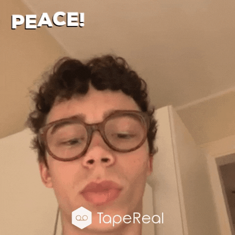 TapeReal.com bye peace goodbye ciao GIF
