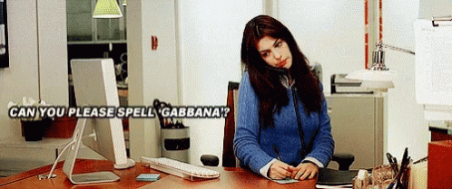 Anne Hathaway Can You Please Spell Gabbana GIF - Anne Hathaway Can You  Please Spell Gabbana Hello - Discover & Share GIFs