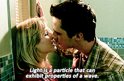 Veronica saying to Logan "Light is a particle that can exhibit properties of a wave."