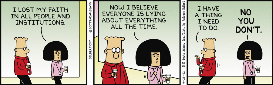 Tina Loses Faith  - Dilbert by Scott Adams