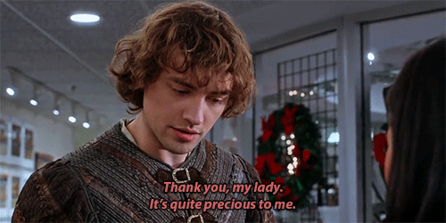 Sir Cole in The Knight Before Christmas saying "Thank you, my lady. It's quite precious to me."