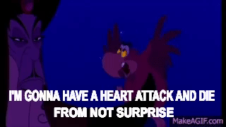 Iago, Jafar&amp;#39;s parrot, is sarcastically surprised... on Make a GIF