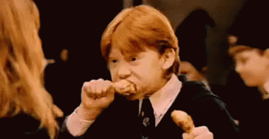 Ron Weasley Eating GIF - Harry Potter Nom Food - Discover &amp; Share GIFs