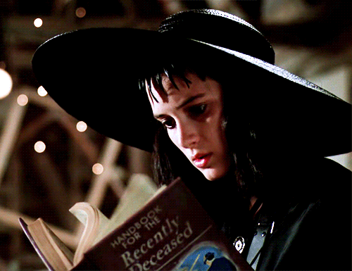Fictional Characters Reading Books — awesomepeoplereading: Lydia Deetz of  Beetlejuice...