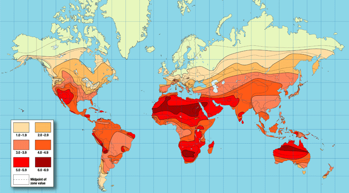 Solar Insolation Map - World | altE