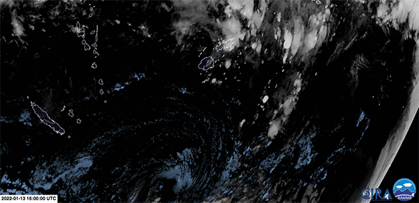 Animated sequence from the Himawari-8 satellite, operated by the Japan Meteorological Agency, captured the eruption as the Sun rose over the region. 