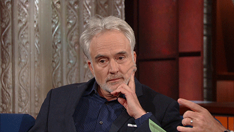 Bradley Whitford raising his eyebrows during an interview. Bradley Whitford raising his eyebrows during an interview.