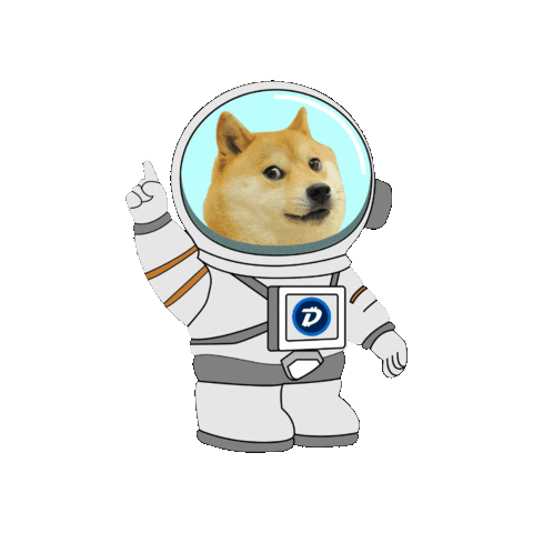 Elon Musk Dog Sticker by DigiByte Memes
