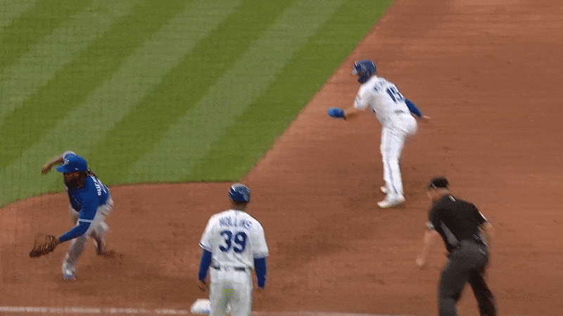 Vladdy starts and finishes a double play.