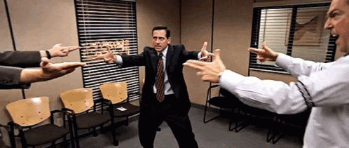 The Office Mexican Standoff GIF - TheOffice MexicanStandoff FingerGuns -  Discover &amp; Share GIFs