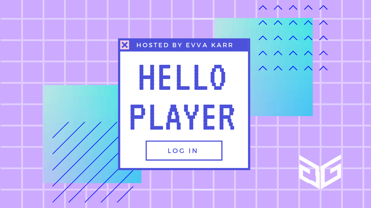 Hello Player logo styled to look like retro pop up window