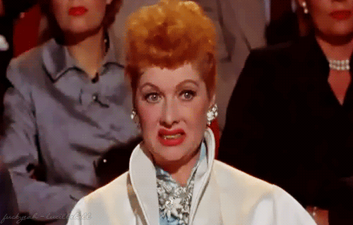 Lucille Ball grimacing. 