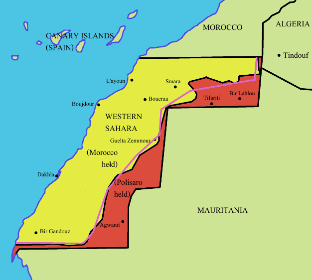 File:Western sahara map showing morocco and polisaro.gif - Wikimedia Commons