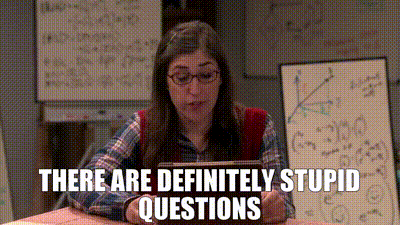 YARN | there are definitely stupid questions | The Big Bang Theory (2007) -  S10E19 The Collaboration Fluctuation | Video gifs by quotes | 539e07cd | 紗