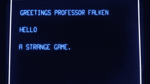 GIFs by @cackhanded — The only winning move, a GIF from WarGames