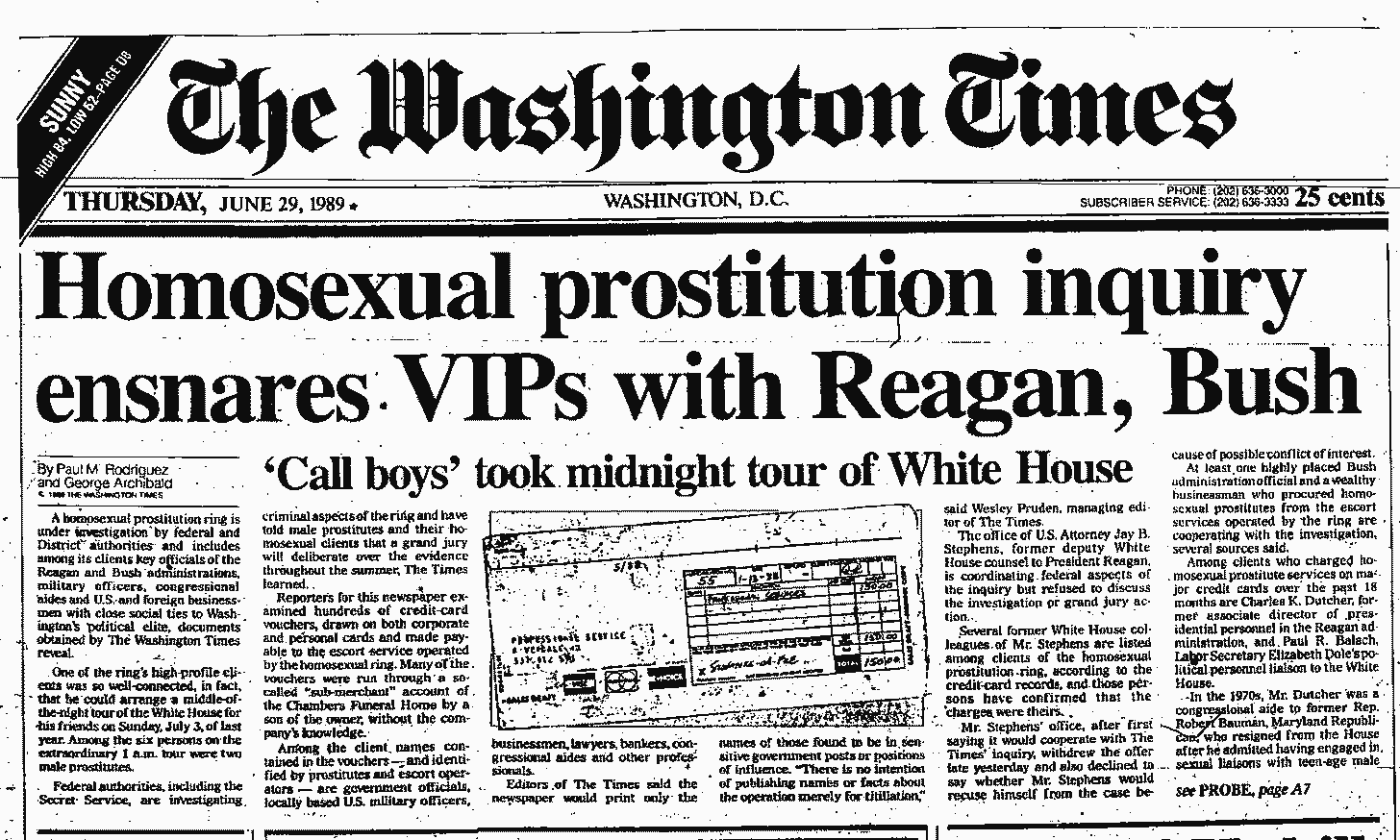 1989 story about Bush Sr. Whitehouse call Boy sex ring : Indybay