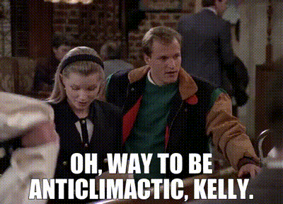 YARN | Oh, way to be Anticlimactic, Kelly. | Cheers (1982) - S10E14 No Rest  for the Woody | Video gifs by quotes | 08d151cf | 紗