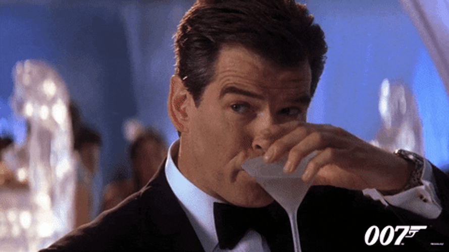 James Bond Sipping Drink GIF