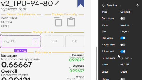 A gif of toggling certain options (i.e. using Boolean in Figma) to show/hide different things in the design.