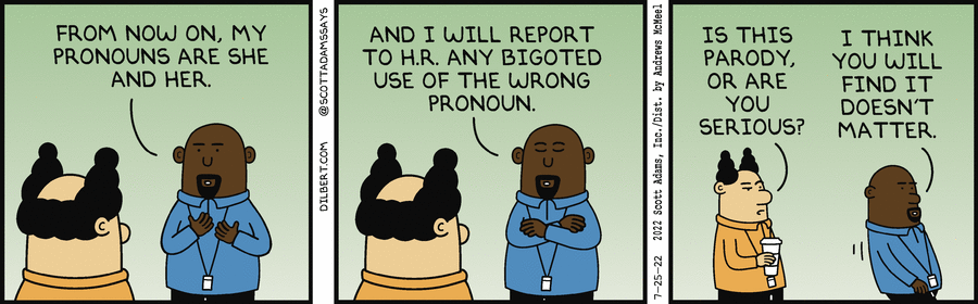 Dave Has Pronouns  - Dilbert by Scott Adams