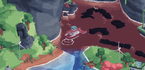 cozy cleanup game with colorful, low-poly art where players collect ocean trash on a peaceful boat ride