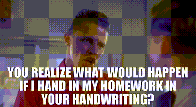 YARN | You realize what would happen if I hand in my homework in your  handwriting? | Back to the Future (1985) | Video clips by quotes | c54b3d06  | 紗