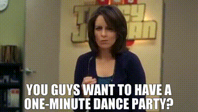 Image of You guys want to have a one-minute dance party?