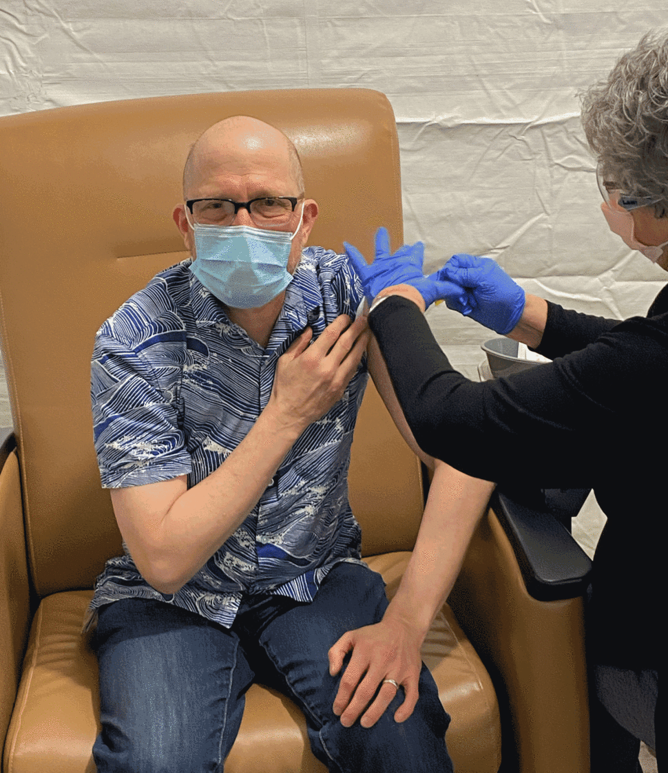 Steve Pergam Getting Vaccine
