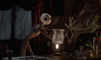"Interesting reaction, but what does it mean??" from The Nightmare Before Christmas