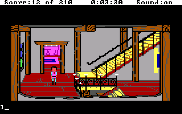 GIF from King's Quest III: player moving and Manannan appearing.