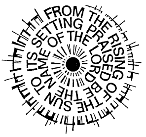 A circular graphic reads "From the rising of the sun til the setting praised be the name of the Lord"Celebrating Common Prayer