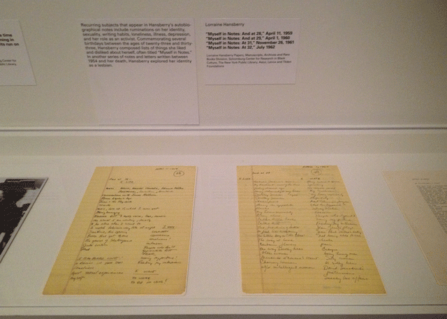 Installation shot of Twice Militant: Lorraine Hansberry’s Letters to “The Ladder” at the Brooklyn Museum. (All photos by author by Hyperallergic.)