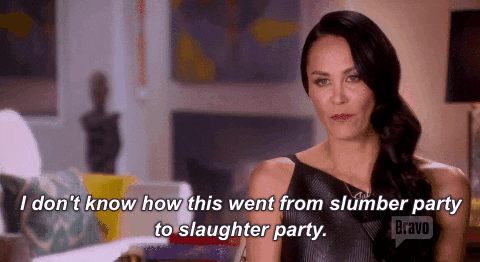 i dont know how this went from slumber party to slaughter party | Trending  Gifs