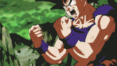 I make Dragon Ball edits — A tired out Goku powering up to ssj2. Had to...