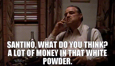 YARN | - Santino, what do you think? - A lot of money in that white powder.  | The Godfather (1972) | Video clips by quotes | 9dff4d64 | 紗